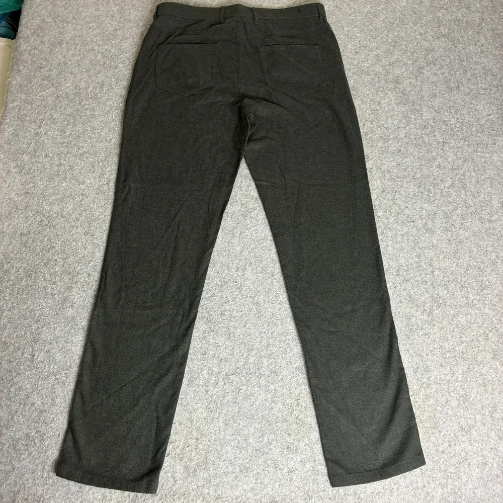 Kirkland Signature Mens Brushed Pants 33x31 Charcoal Gray Stretch Cotton